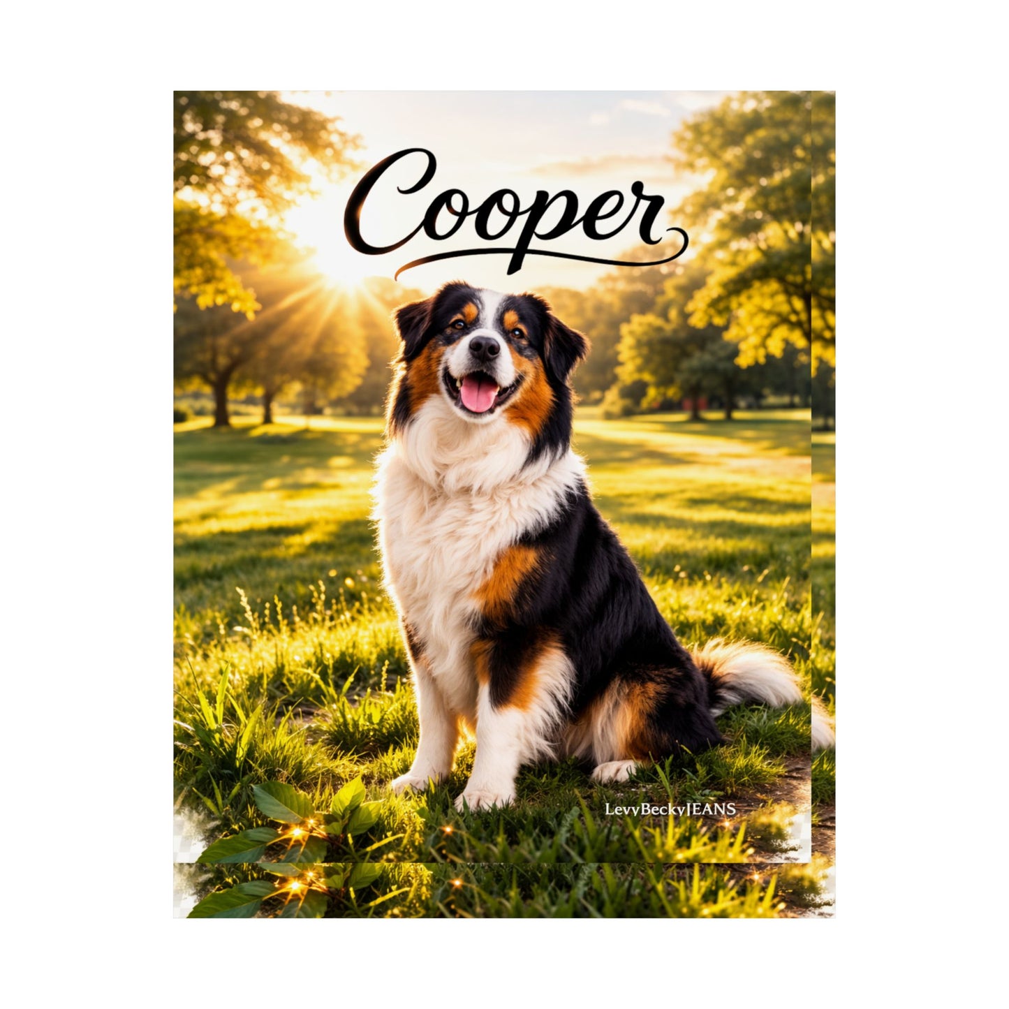 Personalized Dog Poster with Custom Name – Matte Pet Portrait Wall Art Gift for Dog Lovers