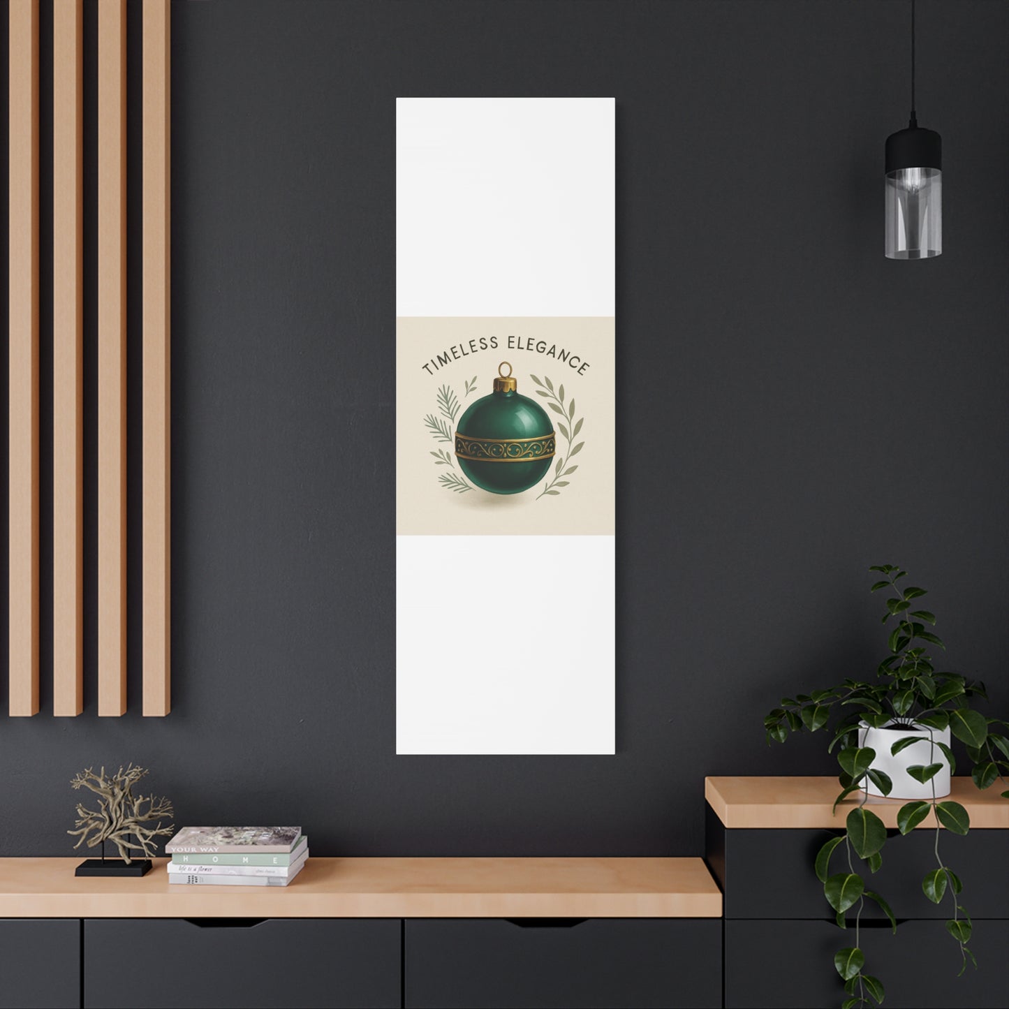 Canvas Wall Art — "Timeless Elegance" Green Ornament Holiday Decor