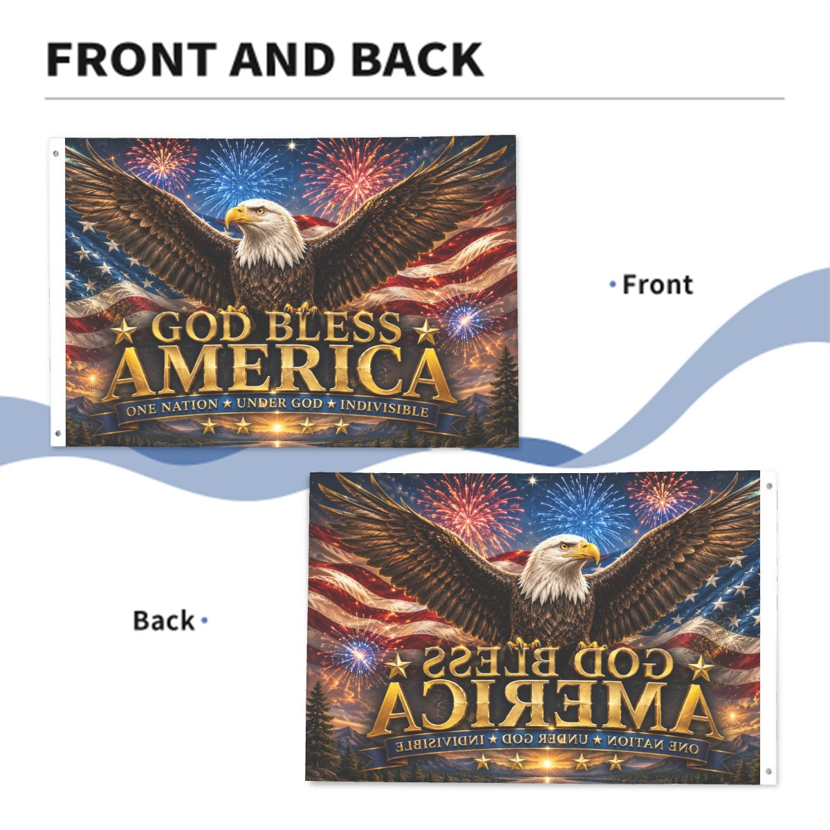 God Bless America Double-Sided Patriotic Flag | Outdoor Garden & House Flag | American Eagle