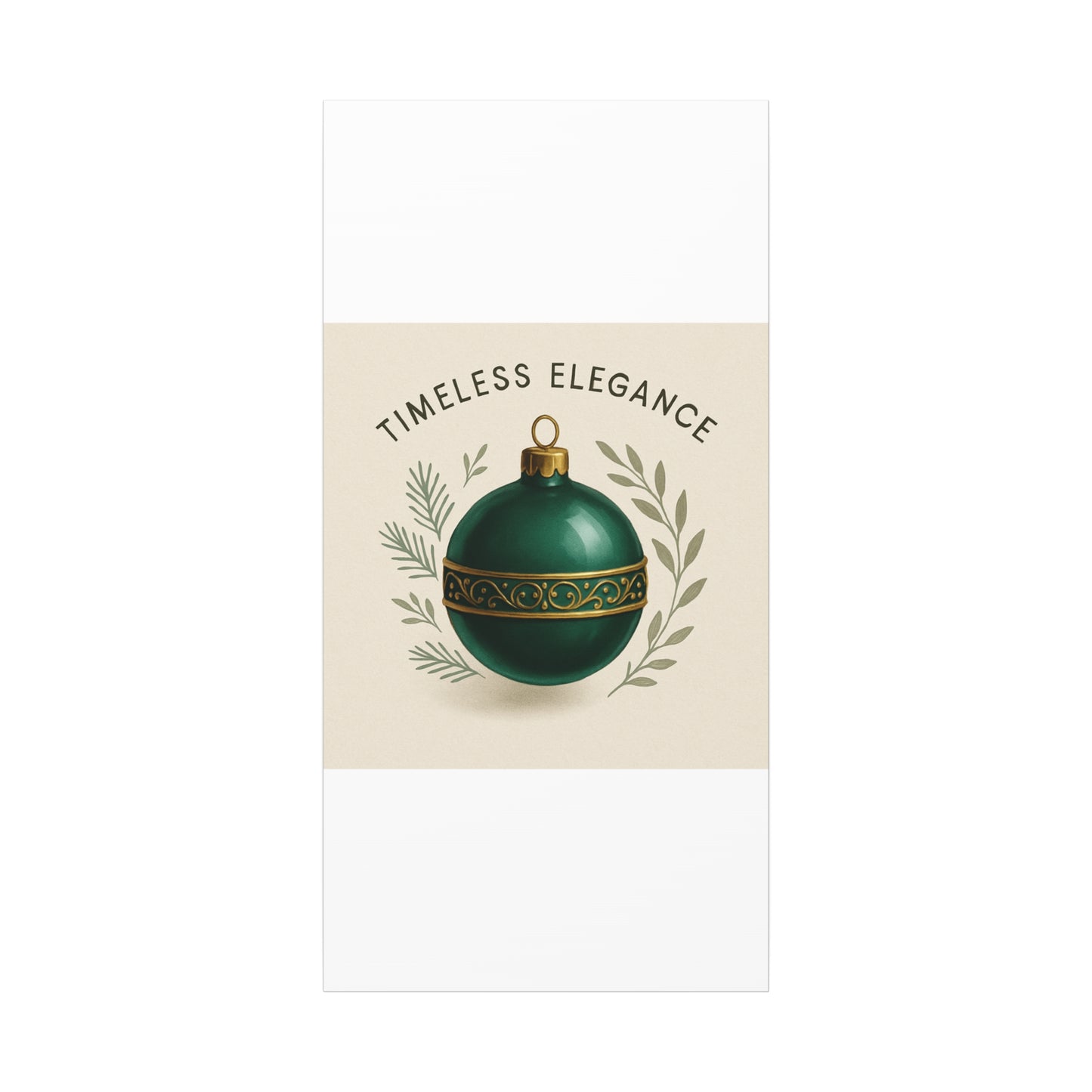 Canvas Wall Art — "Timeless Elegance" Green Ornament Holiday Decor