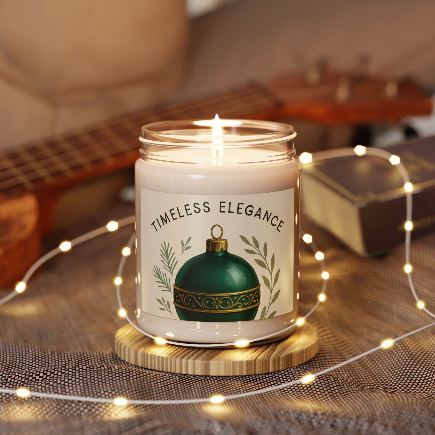 Holiday Green Ornament Scented Soy Candle — 9oz Christmas Jar Candle