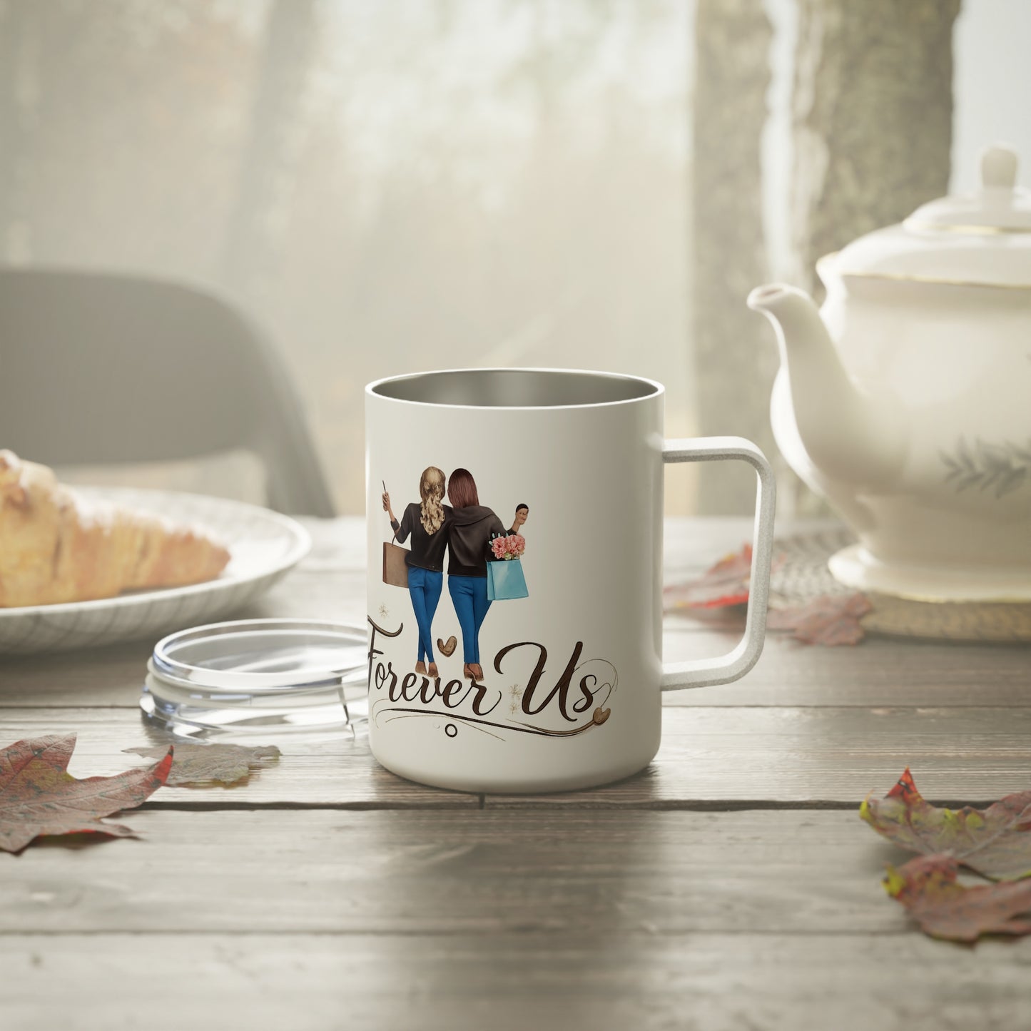 Like Mother Like Daughter Insulated Travel Mug – Funny Mother’s Day Gift for Mom, Gold Script Coffee Tumbler