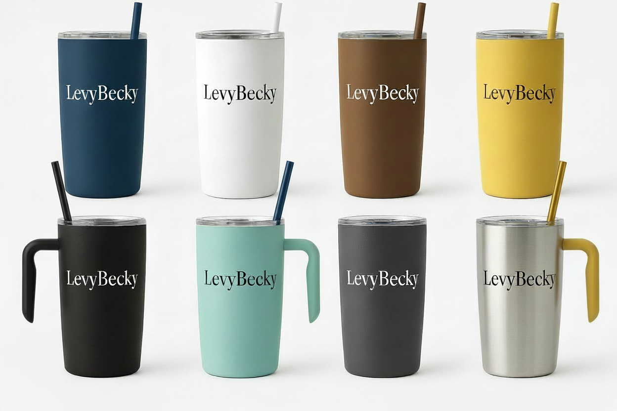 LevyBecky Premium Stainless Steel Tumbler – 20 oz / 30 oz – Hot & Cold – No Handle – Multiple Colors