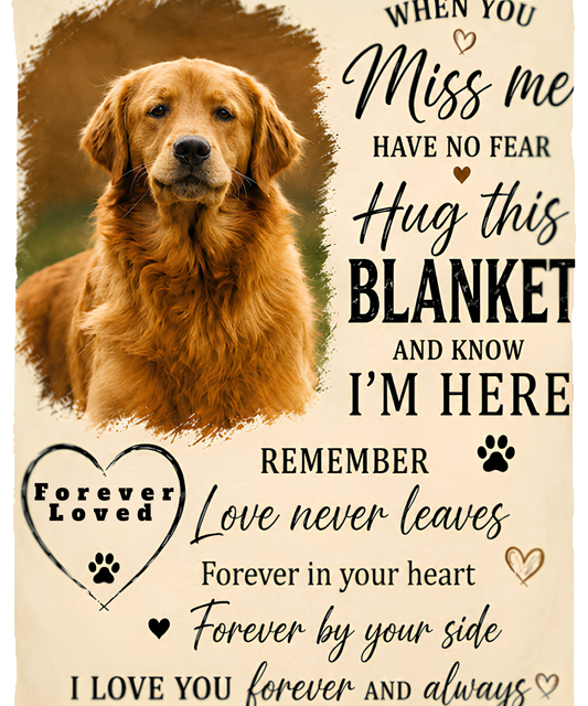 Pet Memorial Blanket – Dog Remembrance Keepsake – Forever in Your Heart