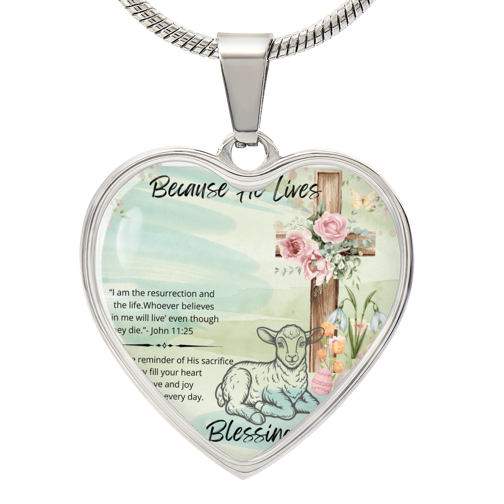 Easter Blessings Heart Necklace Gift for Loved Ones