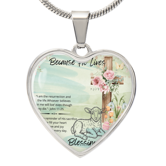 Easter Blessings Heart Necklace Gift for Loved Ones
