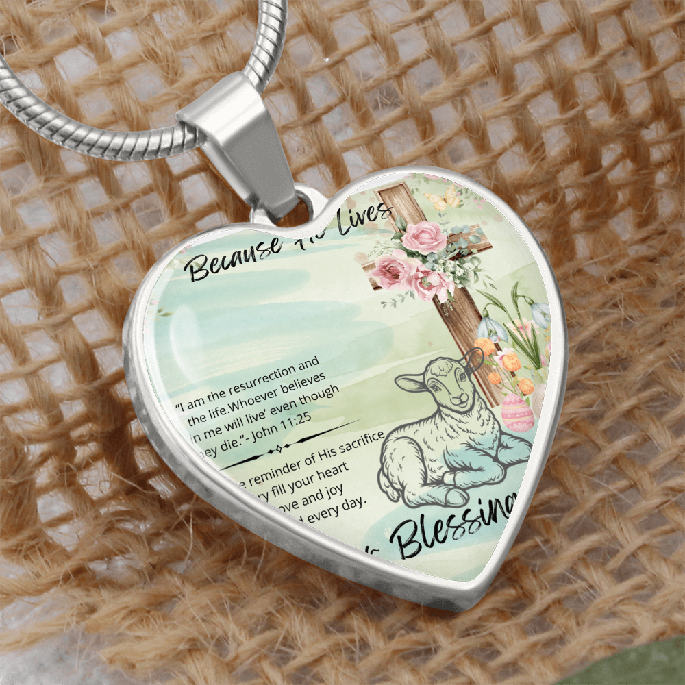 Easter Blessings Heart Necklace Gift for Loved Ones