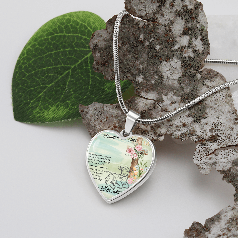 Easter Blessings Heart Necklace Gift for Loved Ones