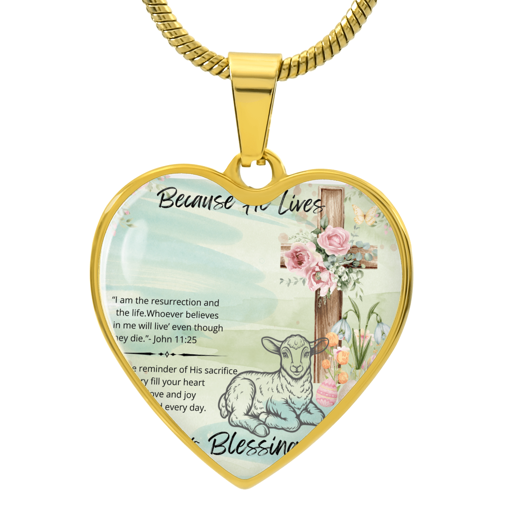 Easter Blessings Heart Necklace Gift for Loved Ones
