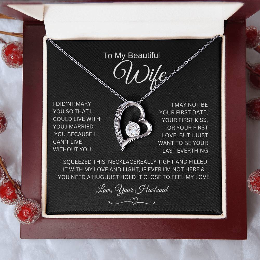 Love knot Necklace To My Beautiful Wife, Gift For Mom Mom's Birthday, Wedding Gift