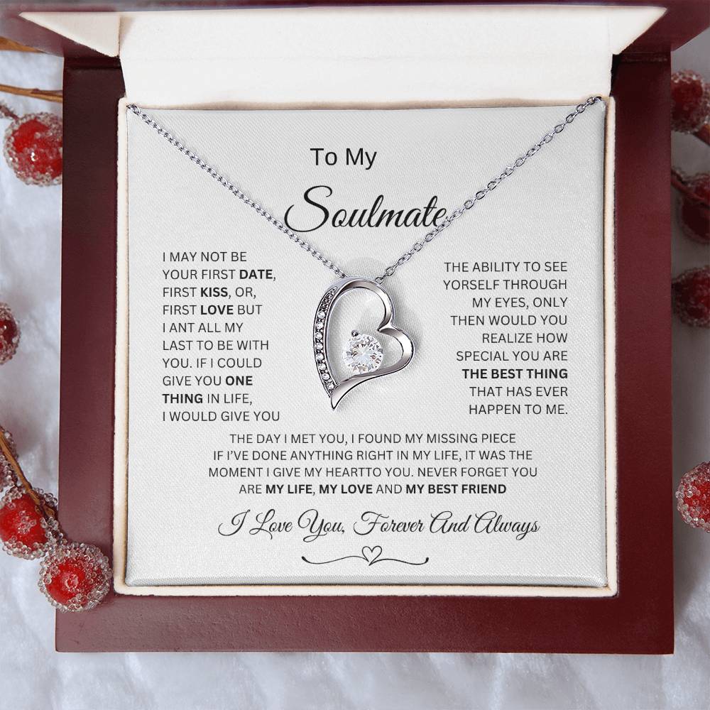 Forever Love Necklace with On Demand Message Card,  Gift For Soulmate
