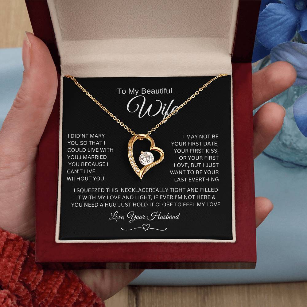 Love knot Necklace To My Beautiful Wife, Gift For Mom Mom's Birthday, Wedding Gift