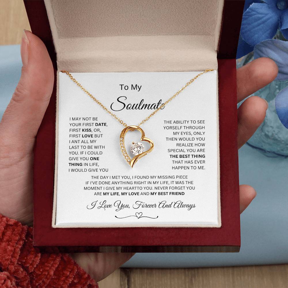 Forever Love Necklace with On Demand Message Card,  Gift For Soulmate
