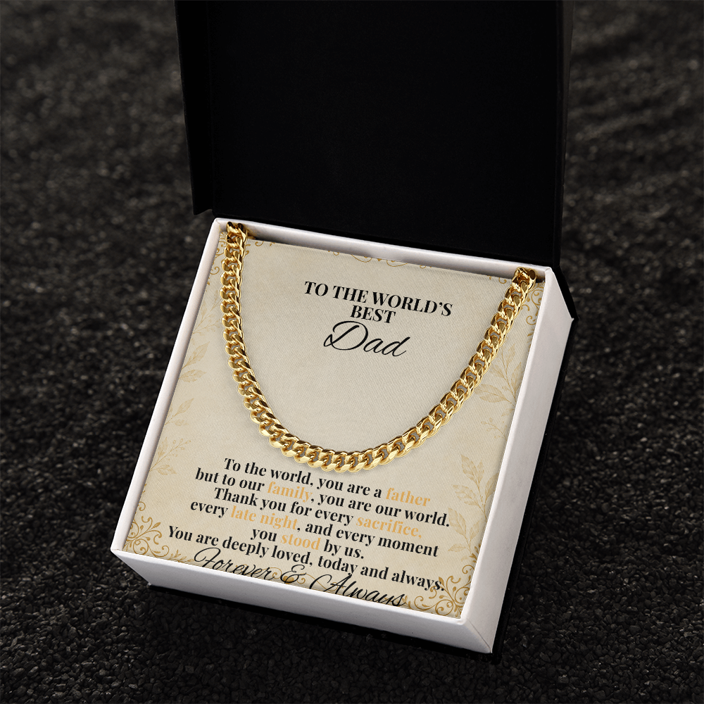 To The World's Best Dad Cuban Link Necklace – Father's Day Gift