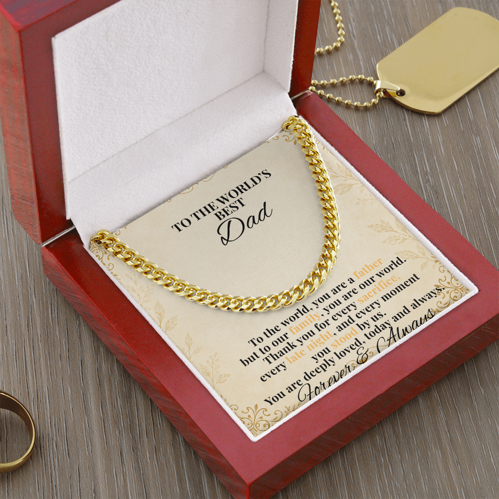 To The World's Best Dad Cuban Link Necklace – Father's Day Gift