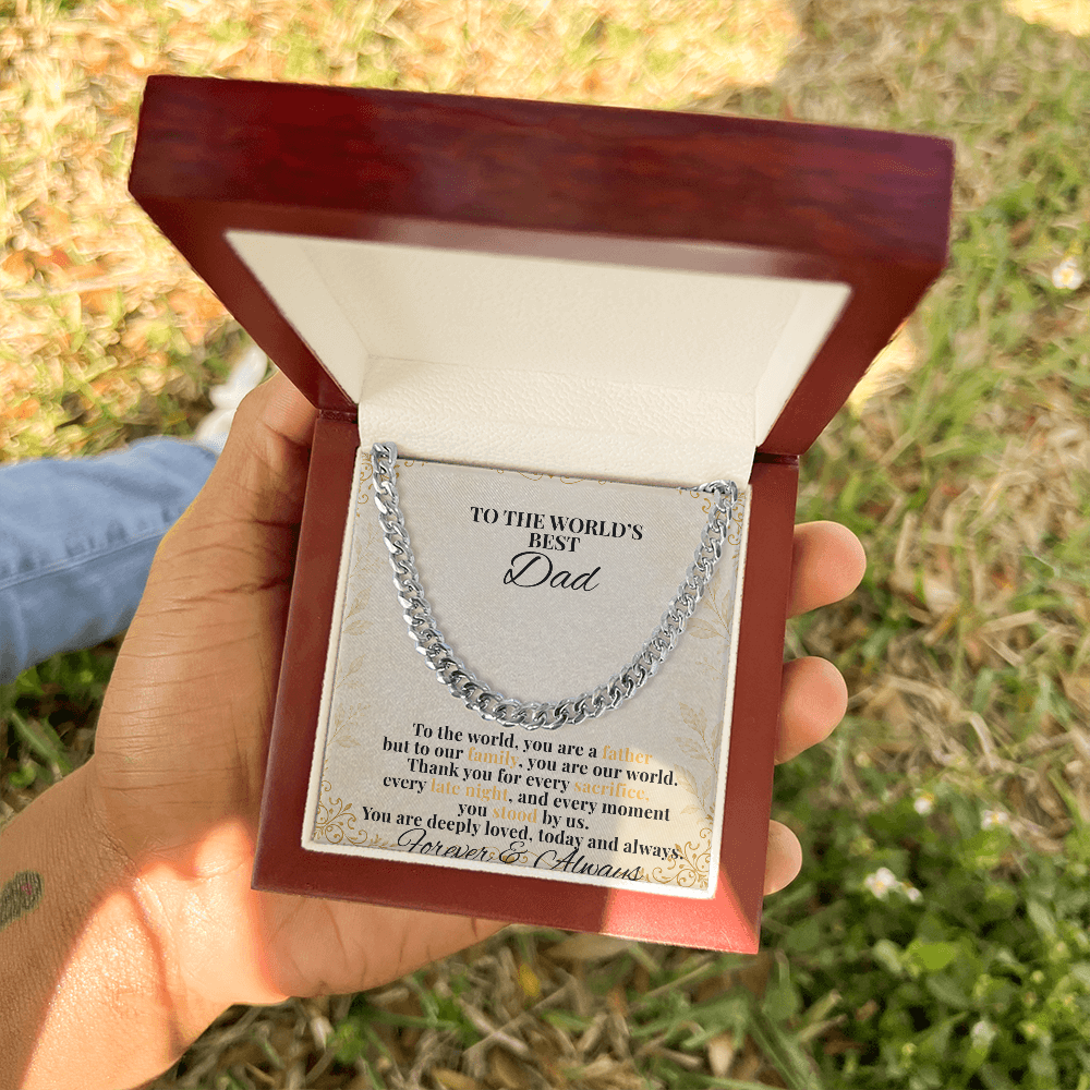 To The World's Best Dad Cuban Link Necklace – Father's Day Gift