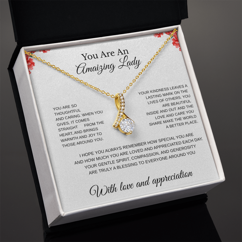 You Are An Amazing Lady – Love Knot Necklace Gift For Her