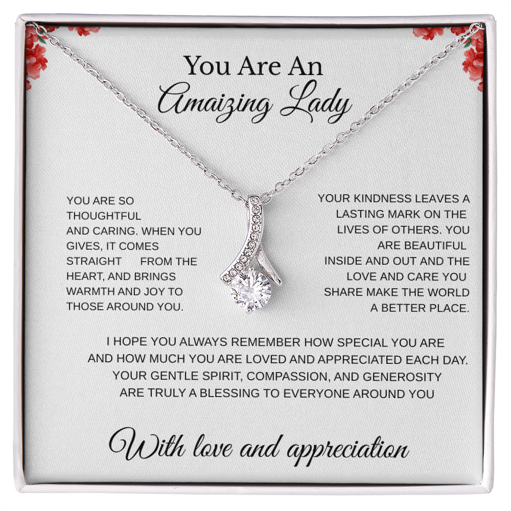 You Are An Amazing Lady – Love Knot Necklace Gift For Her