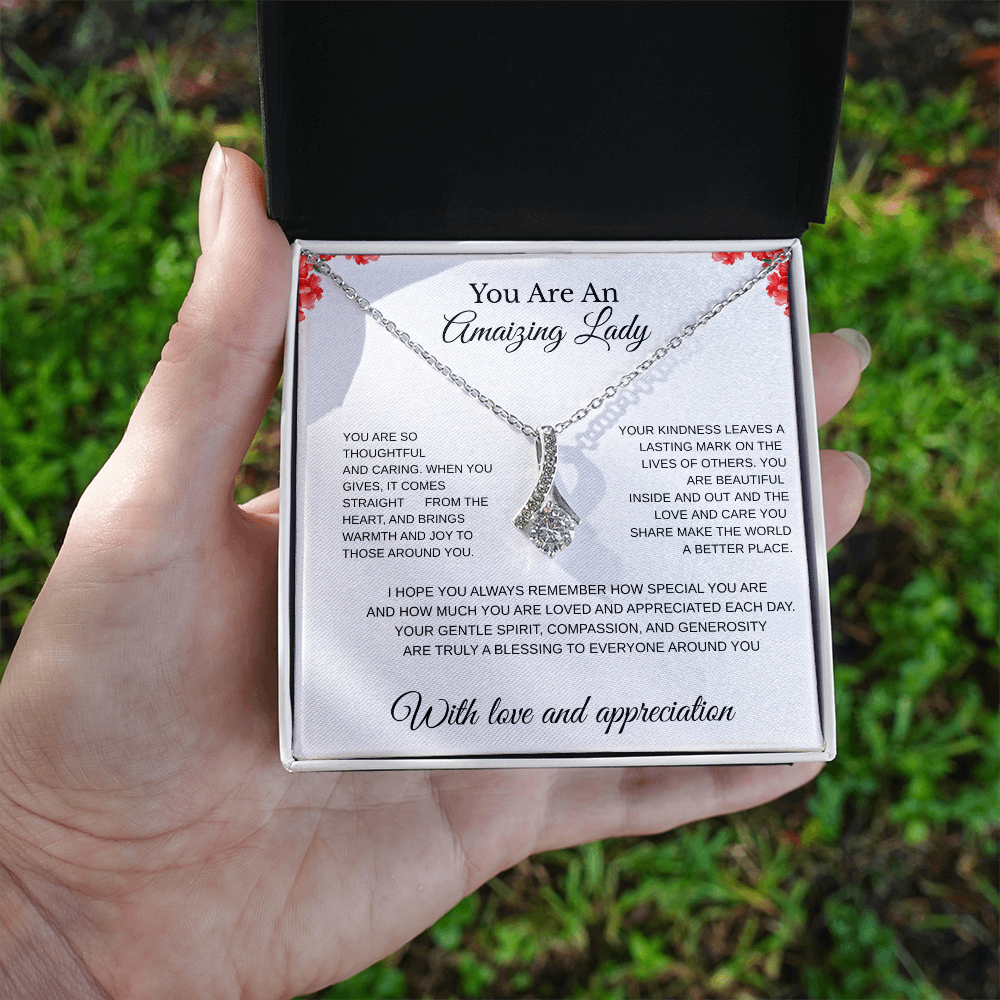 You Are An Amazing Lady – Love Knot Necklace Gift For Her