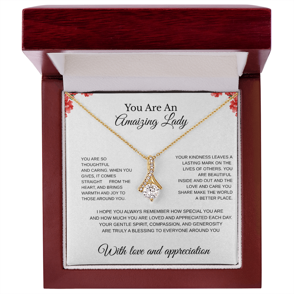 You Are An Amazing Lady – Love Knot Necklace Gift For Her