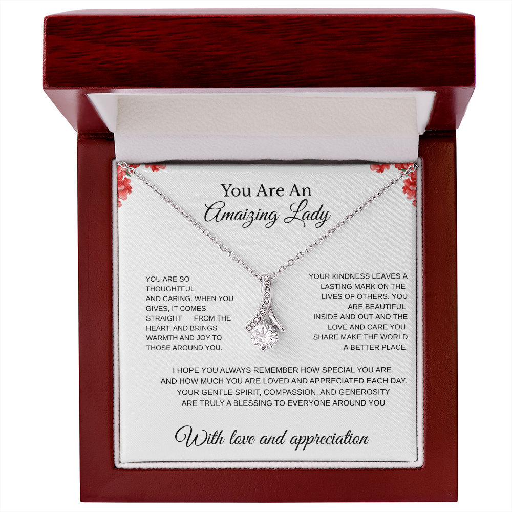 You Are An Amazing Lady – Love Knot Necklace Gift For Her