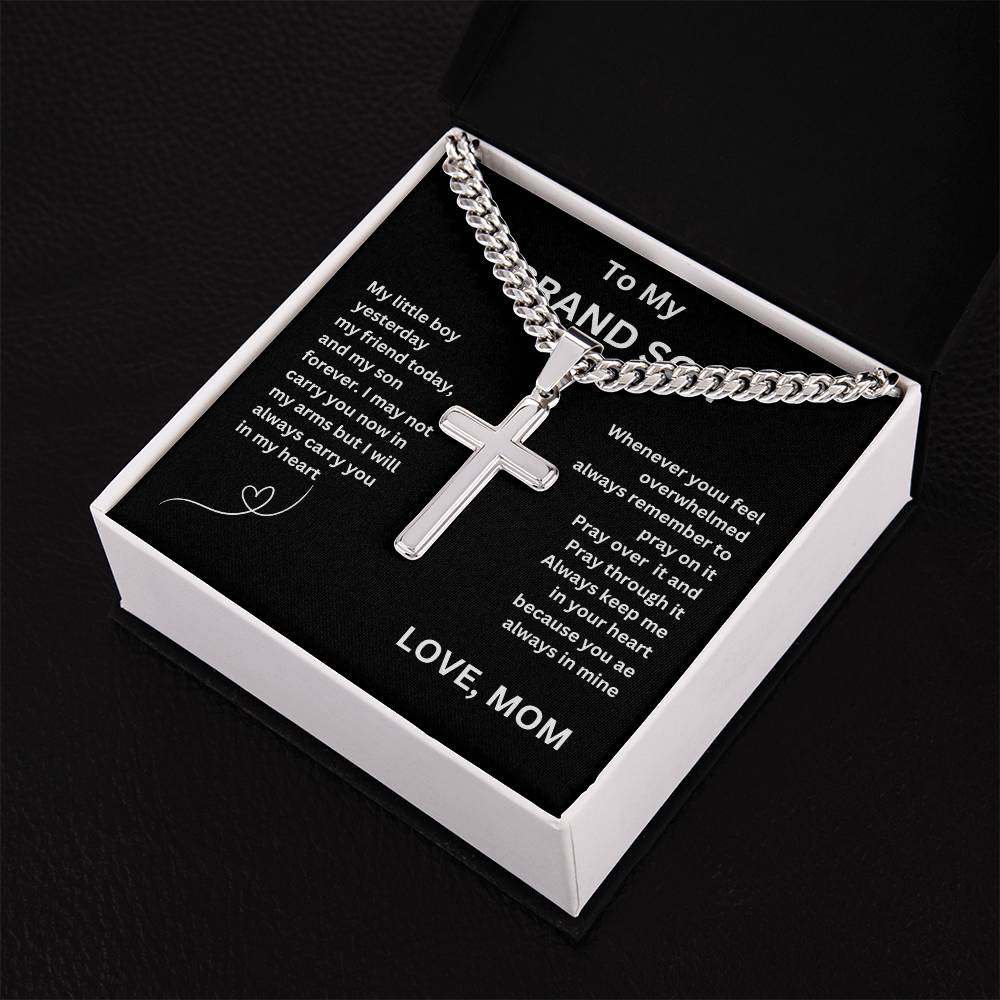 Classic Cross Pendant Necklace, Birthday Gift ,Graduation Gift, Holiday Gift For Grandson ,Easter Gift