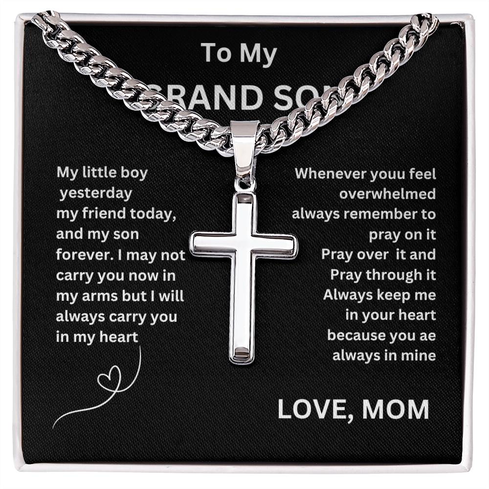 Classic Cross Pendant Necklace, Birthday Gift ,Graduation Gift, Holiday Gift For Grandson ,Easter Gift