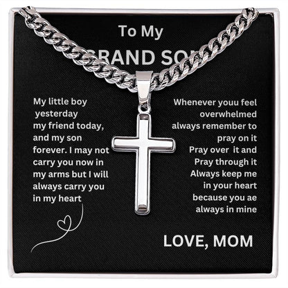 Classic Cross Pendant Necklace, Birthday Gift ,Graduation Gift, Holiday Gift For Grandson ,Easter Gift
