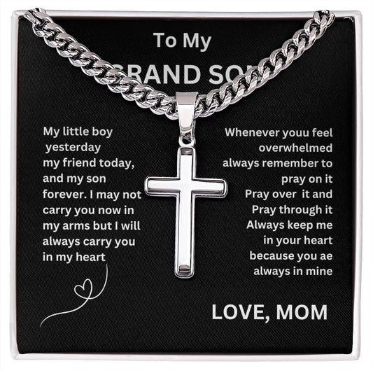Classic Cross Pendant Necklace, Birthday Gift ,Graduation Gift, Holiday Gift For Grandson ,Easter Gift