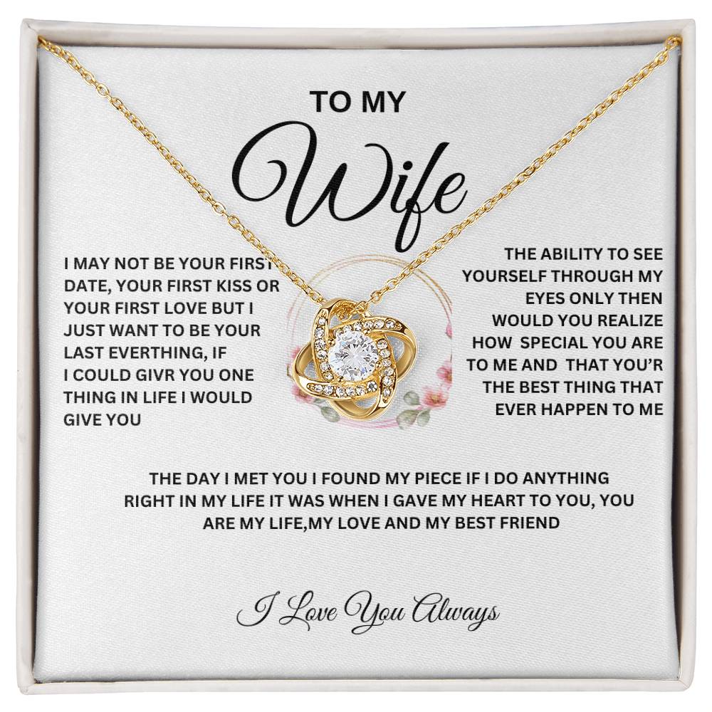 To My Wife-Love Knot Necklace-