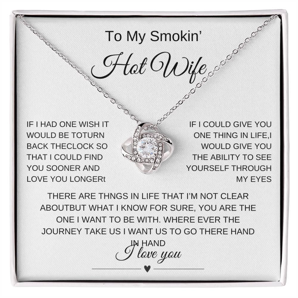 Love Knot Necklace for Wife, Gift For Anniversary/ Valentines Day, Christmas Gift For Wife From Husband