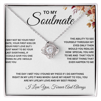 To My Soulmate Necklace, To  My Beautiful Soulmate Love Knot Necklace