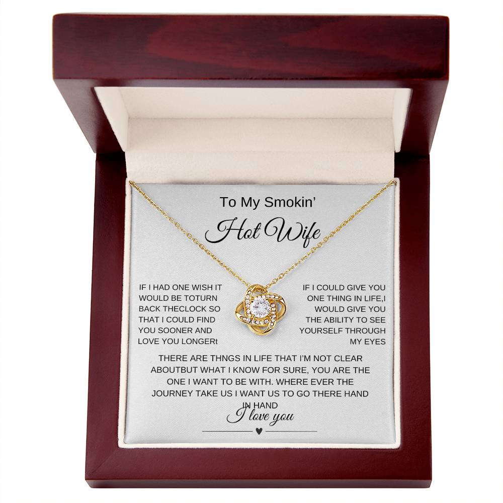 Love Knot Necklace for Wife, Gift For Anniversary/ Valentines Day, Christmas Gift For Wife From Husband