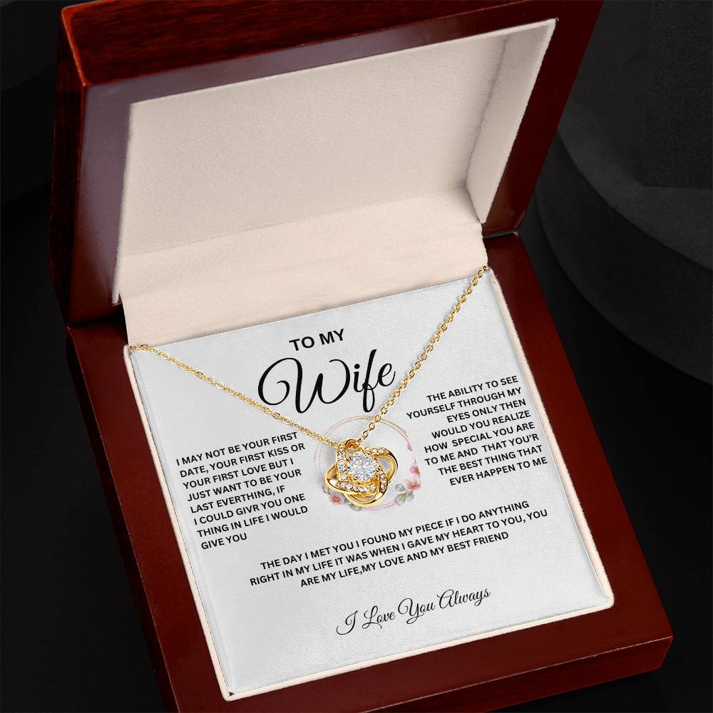 To My Wife-Love Knot Necklace-