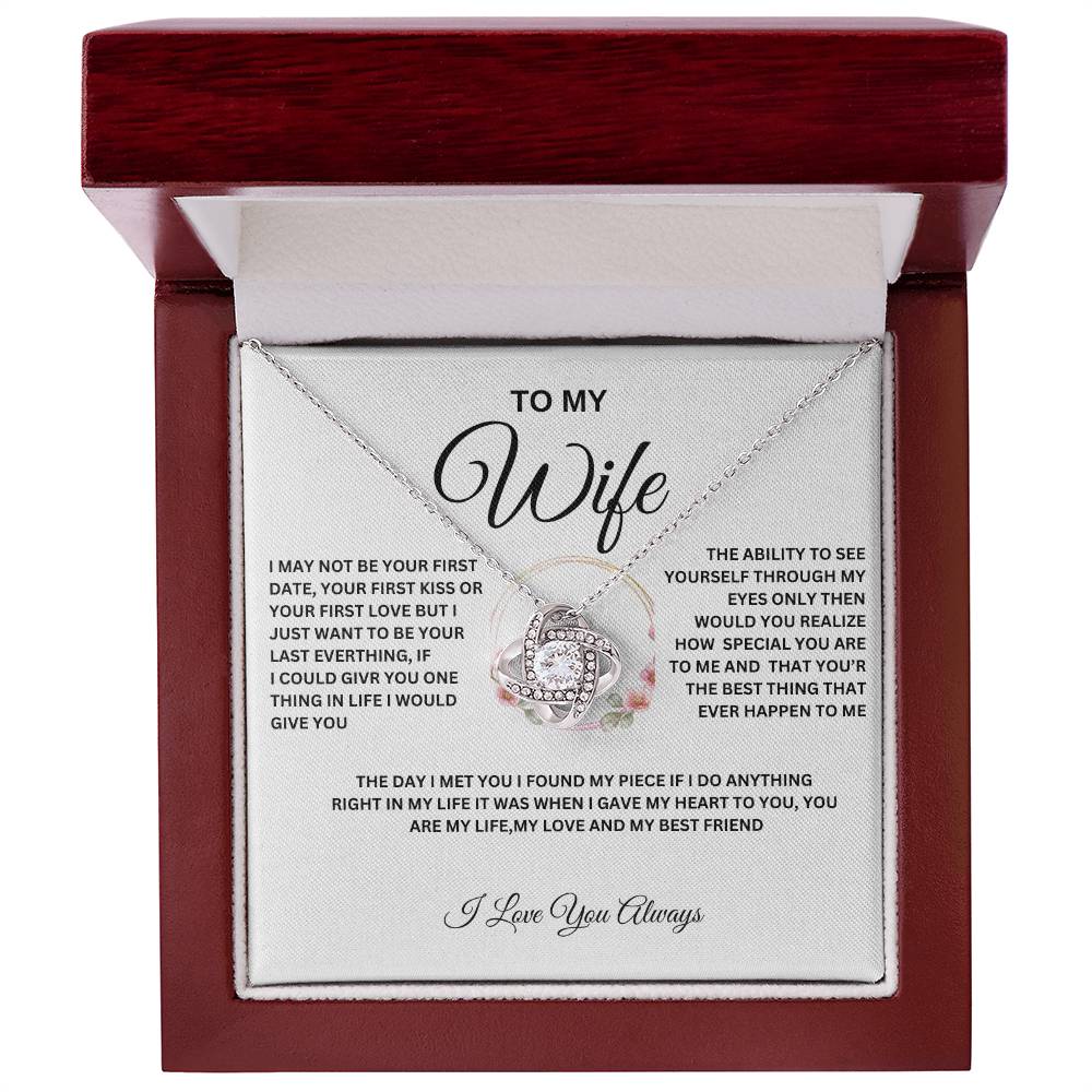 To My Wife-Love Knot Necklace-