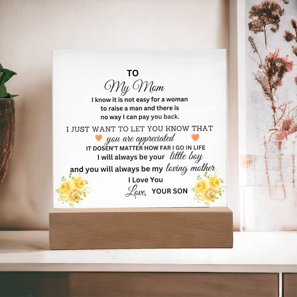 Mom Thank You Gifts, Gift For Mom From Son ,Birthday Mother's Day Gift