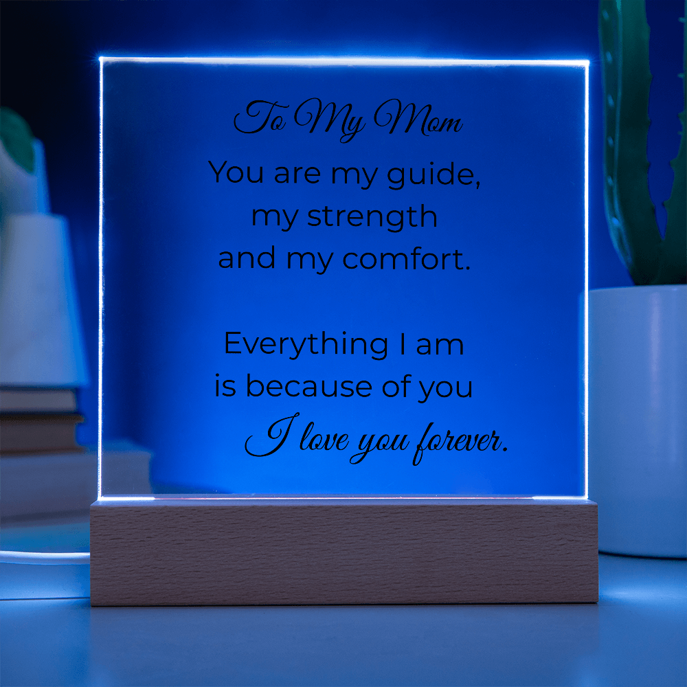 To My Mom – Engraved Crystal Plaque Gift From Son or Daughter