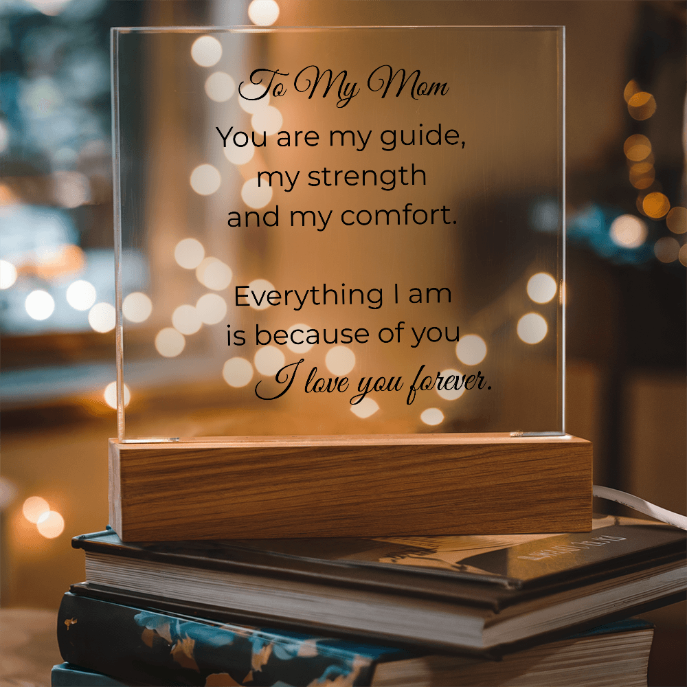 To My Mom – Engraved Crystal Plaque Gift From Son or Daughter