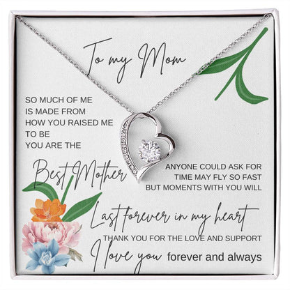 To My Beautiful Mom Necklace  With Blessing Card      Mom Party Gift