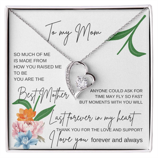 To My Beautiful Mom Necklace  With Blessing Card      Mom Party Gift