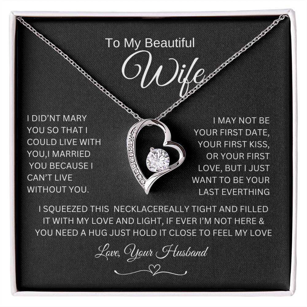 Love knot Necklace To My Beautiful Wife, Gift For Mom Mom's Birthday, Wedding Gift