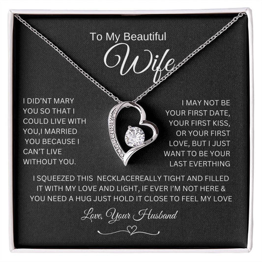 Love knot Necklace To My Beautiful Wife, Gift For Mom Mom's Birthday, Wedding Gift