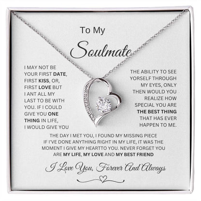Forever Love Necklace with On Demand Message Card,  Gift For Soulmate