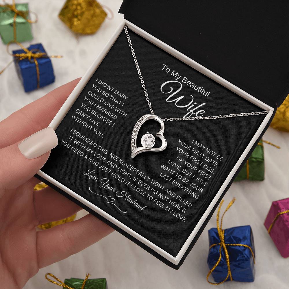 Love knot Necklace To My Beautiful Wife, Gift For Mom Mom's Birthday, Wedding Gift
