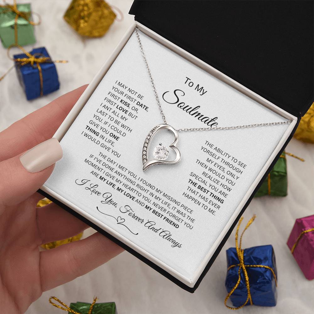 Forever Love Necklace with On Demand Message Card,  Gift For Soulmate