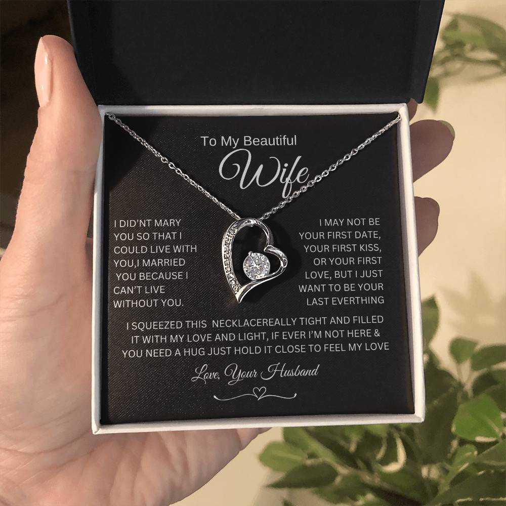 Love knot Necklace To My Beautiful Wife, Gift For Mom Mom's Birthday, Wedding Gift