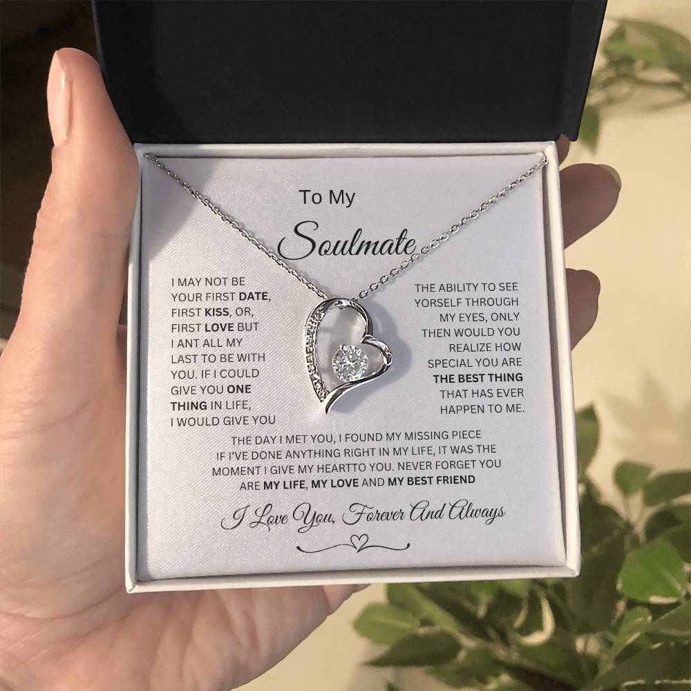 Forever Love Necklace with On Demand Message Card,  Gift For Soulmate