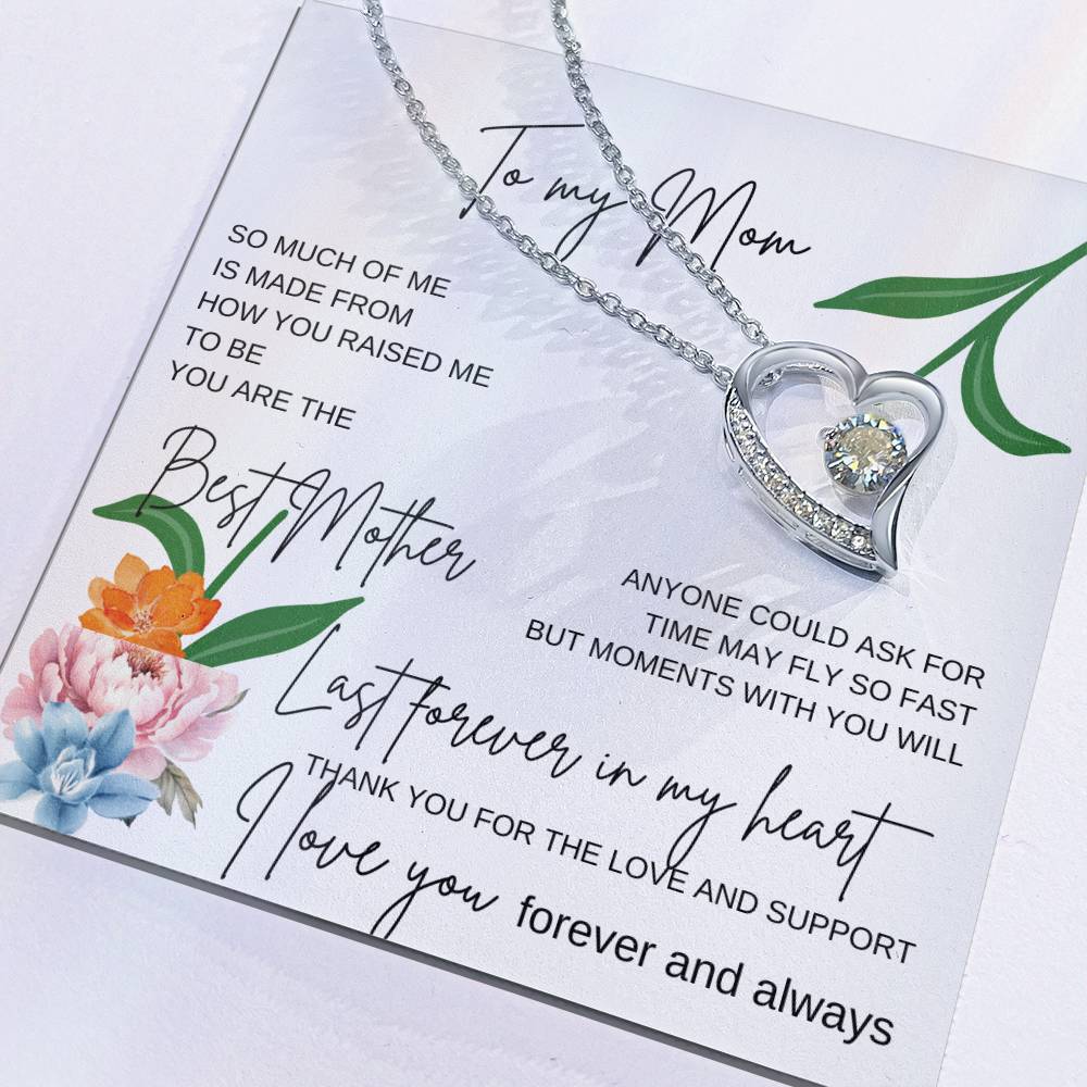 To My Beautiful Mom Necklace  With Blessing Card      Mom Party Gift