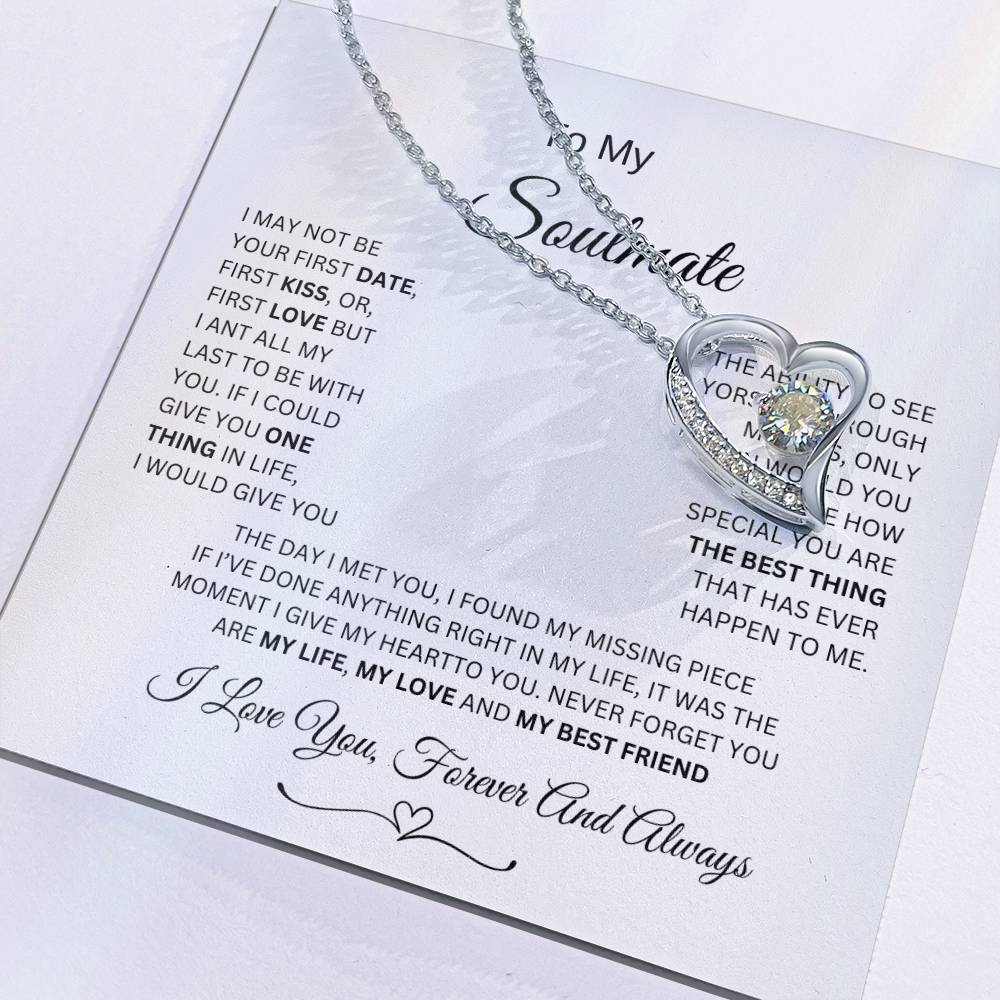 Forever Love Necklace with On Demand Message Card,  Gift For Soulmate