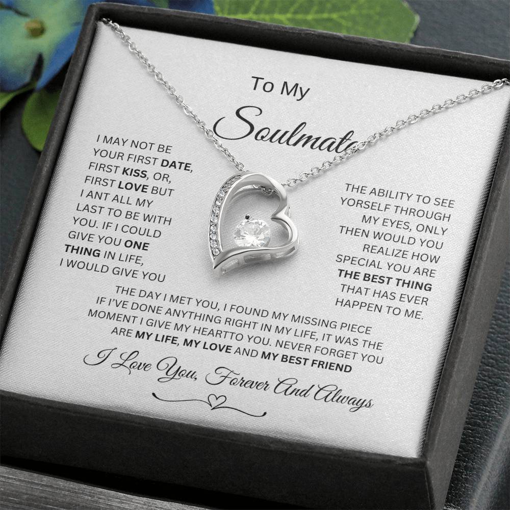Forever Love Necklace with On Demand Message Card,  Gift For Soulmate